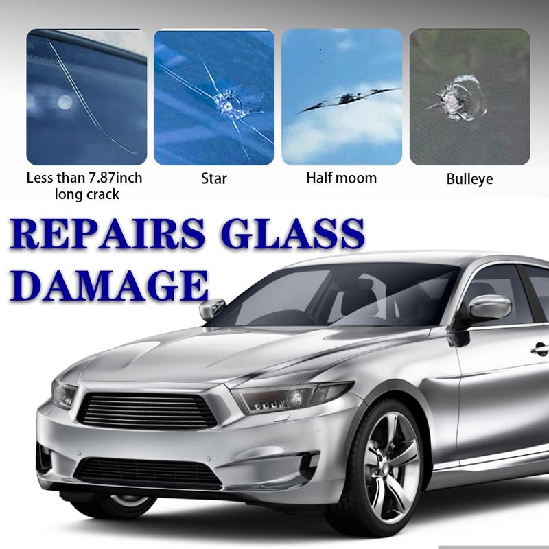 Zupooko Windshield Repair Kit, 2 Pcs Car Glass Repair Kit Quick Fix for Chips & Cracks, Windshield Crack Repair Kit,Cracks Gone Glass Kit, Automotive Windscreen Tool, Nano Fluid Filler - Image 2